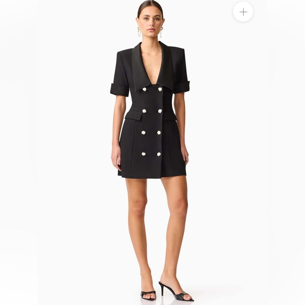 elliatt ruby black short sleeve collared button f… - image 12